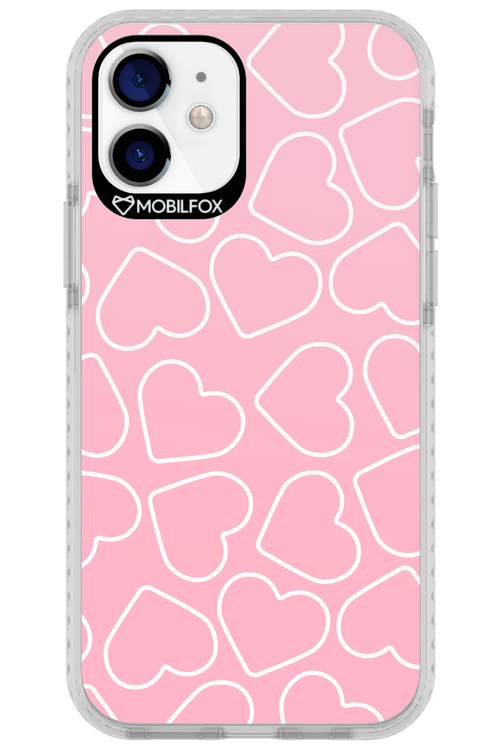 Line Heart Pink - Apple iPhone 12