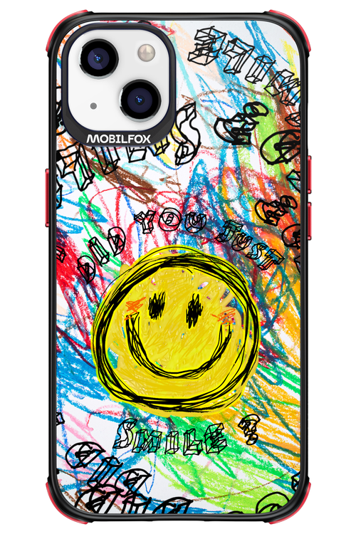 Crayon Smiley Colorful - Apple iPhone 13