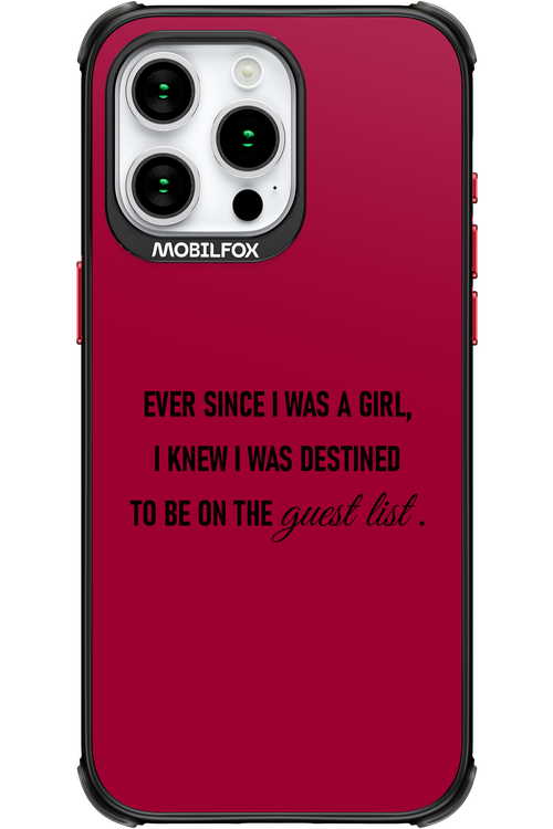 Guest List - Apple iPhone 15 Pro Max