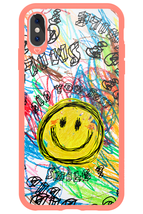 Crayon Smiley Colorful - Apple iPhone XS Max