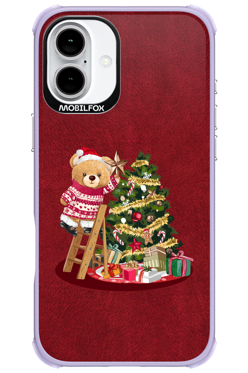 Christmas Bear (Burgundy) - Apple iPhone 16 Plus
