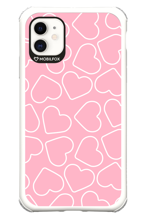 Line Heart Pink - Apple iPhone 11