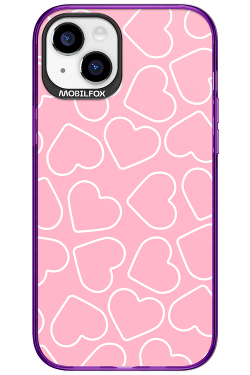 Line Heart Pink - Apple iPhone 15 Plus