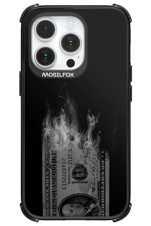 Money Burn B&W - Apple iPhone 14 Pro