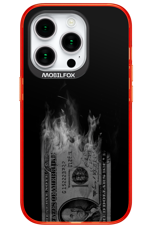Money Burn B&W - Apple iPhone 15 Pro
