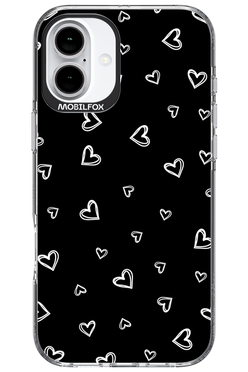 Monochrome Hearts 2.0 - Apple iPhone 16 Plus