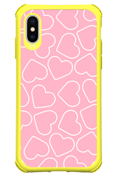 Line Heart Pink - Apple iPhone XS