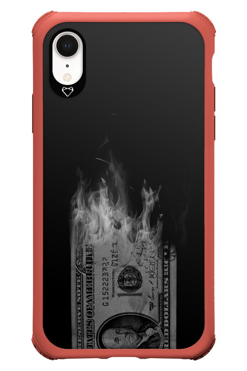 Money Burn B&W - Apple iPhone XR