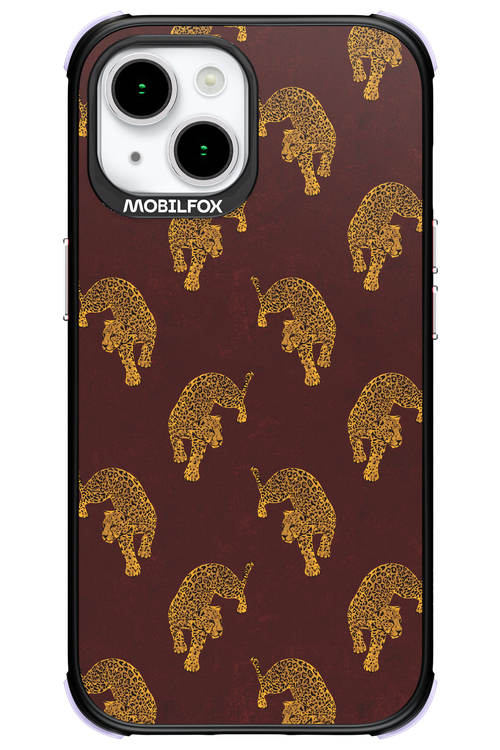 Burgundy Leopard Pattern - Apple iPhone 15