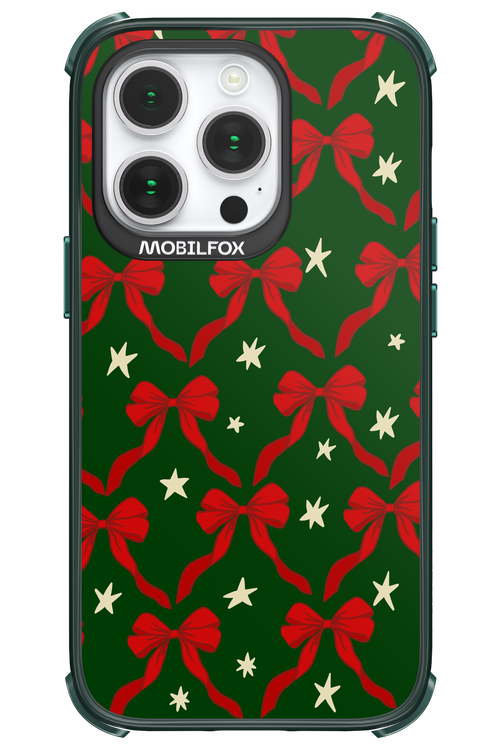 Bow & Stars (Green) - Apple iPhone 14 Pro