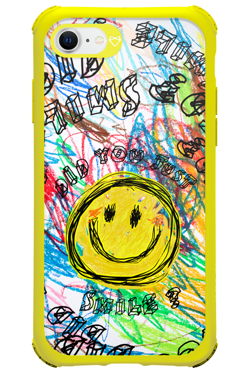 Crayon Smiley Colorful - Apple iPhone SE 2020