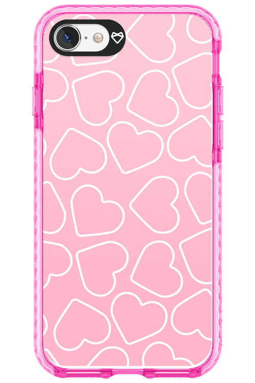 Line Heart Pink - Apple iPhone 8