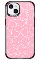 Line Heart Pink - Apple iPhone 13