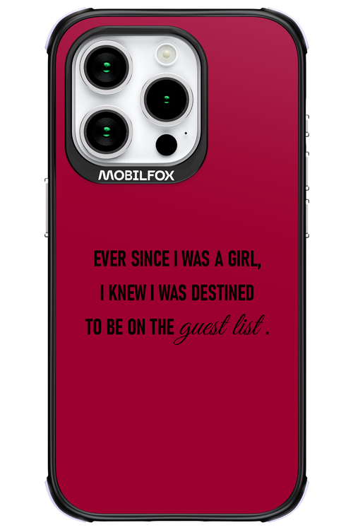 Guest List - Apple iPhone 15 Pro