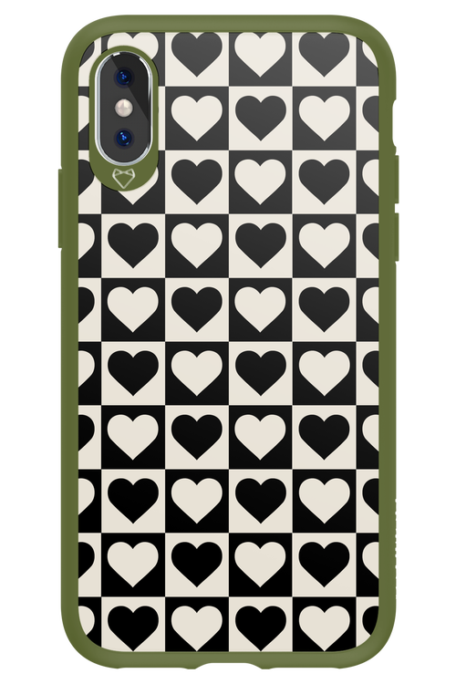 Checkered Heart - Apple iPhone XS