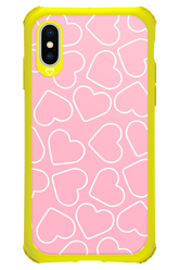 Line Heart Pink - Apple iPhone X