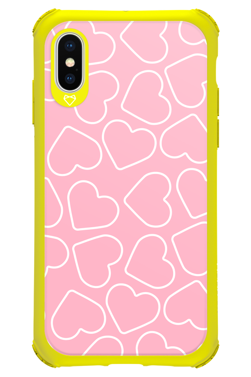 Line Heart Pink - Apple iPhone X