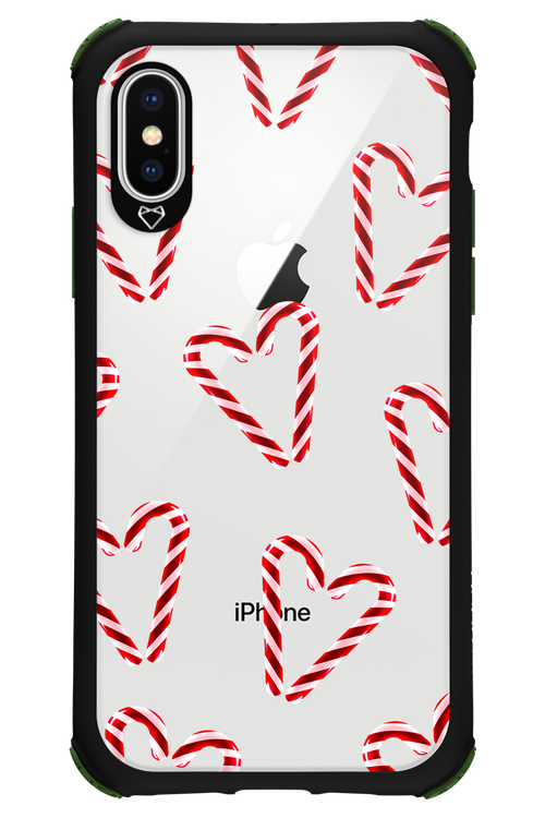 Candy Cane Hearts - Apple iPhone XS