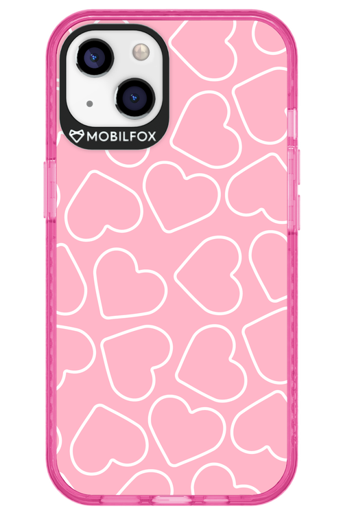 Line Heart Pink - Apple iPhone 13