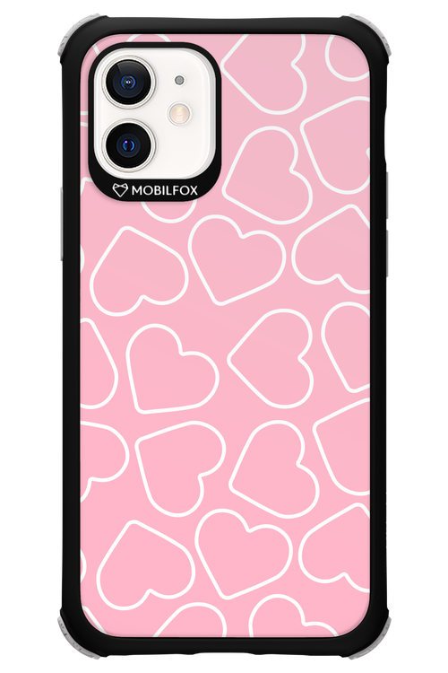 Line Heart Pink - Apple iPhone 12