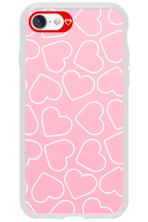 Line Heart Pink - Apple iPhone 7