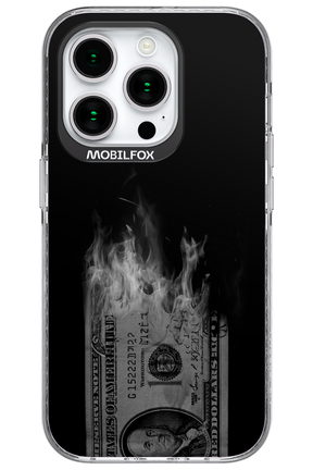 Money Burn B&W - Apple iPhone 15 Pro
