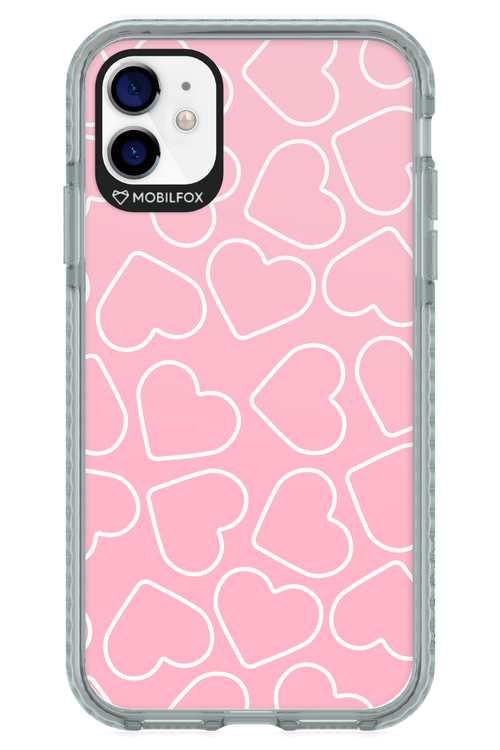 Line Heart Pink - Apple iPhone 11