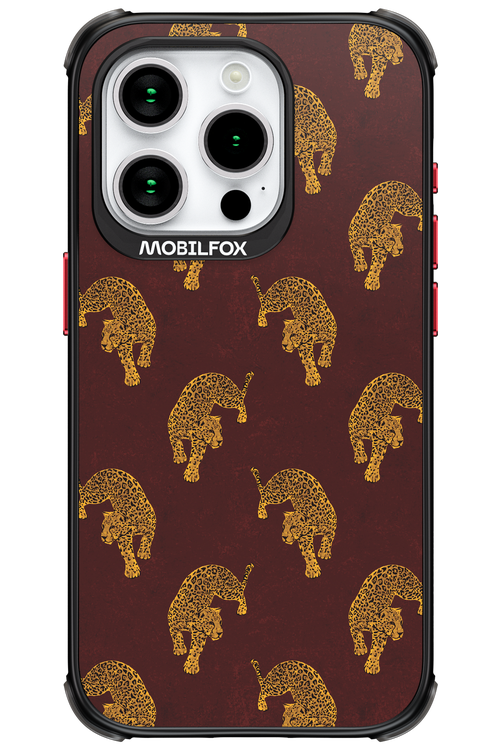 Burgundy Leopard Pattern - Apple iPhone 15 Pro