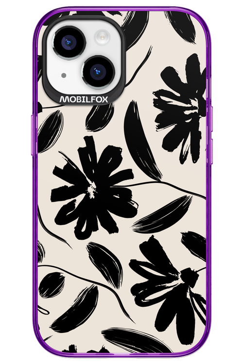 Monochrome Flowerss - Apple iPhone 15