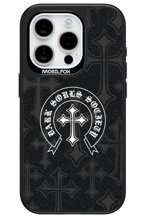 Dark Souls Society (Leather) - Apple iPhone 15 Pro