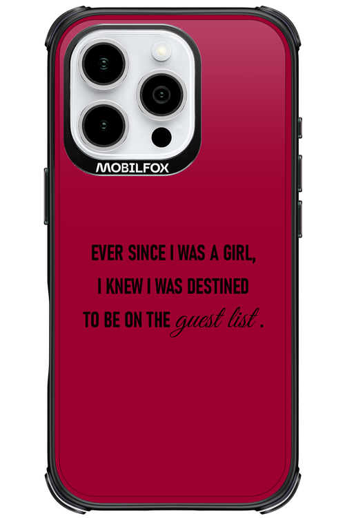 Guest List - Apple iPhone 16 Pro