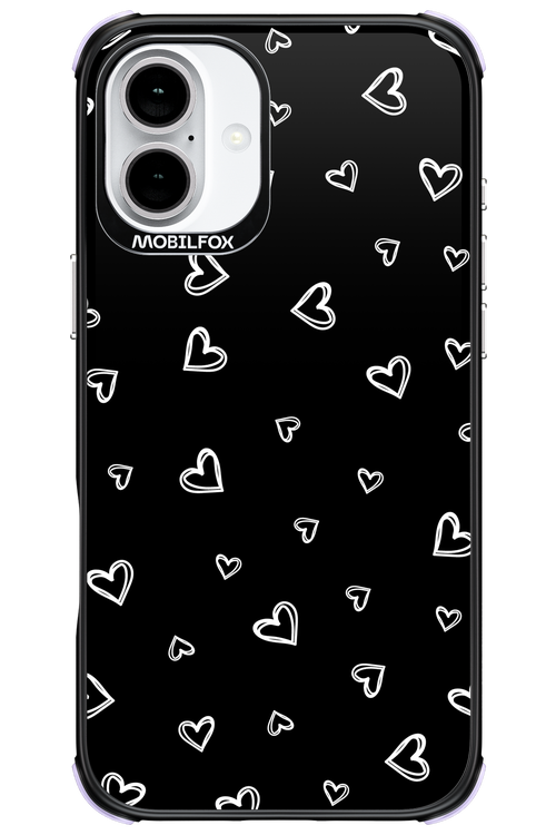 Monochrome Hearts 2.0 - Apple iPhone 16 Plus