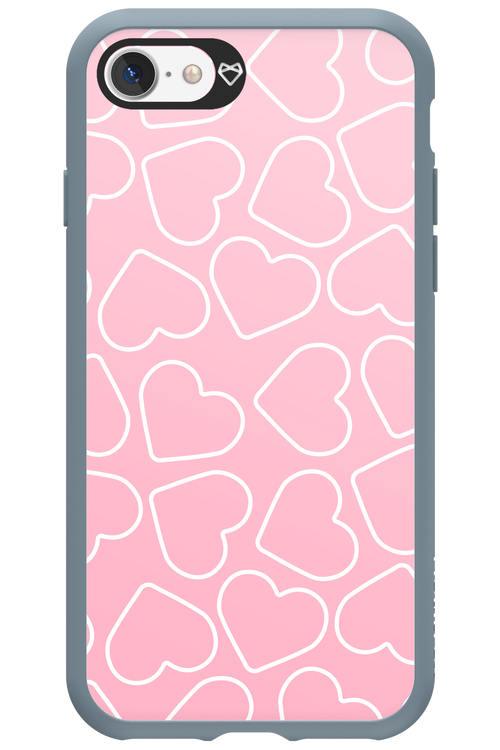 Line Heart Pink - Apple iPhone 7