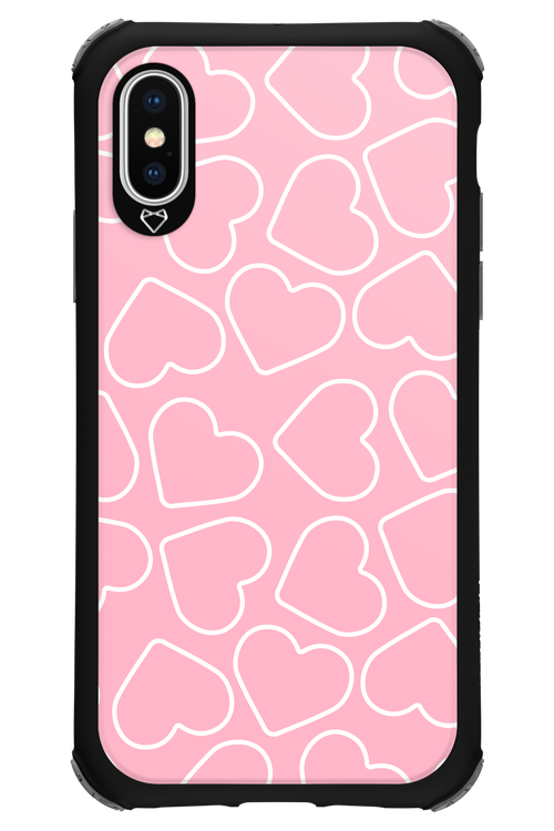 Line Heart Pink - Apple iPhone XS