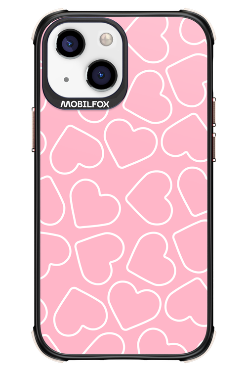 Line Heart Pink - Apple iPhone 13 Mini