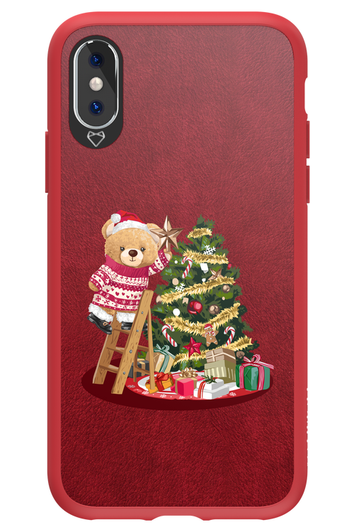 Christmas Bear (Burgundy) - Apple iPhone X
