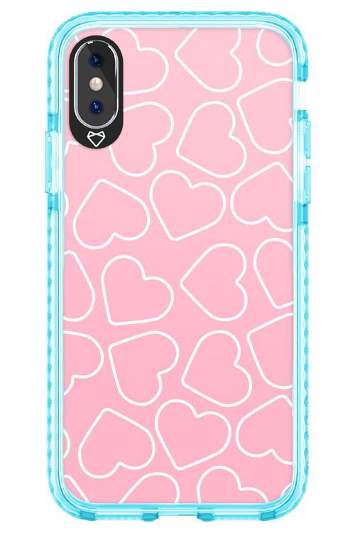 Line Heart Pink - Apple iPhone XS