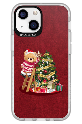 Christmas Bear (Burgundy) - Apple iPhone 13 Mini