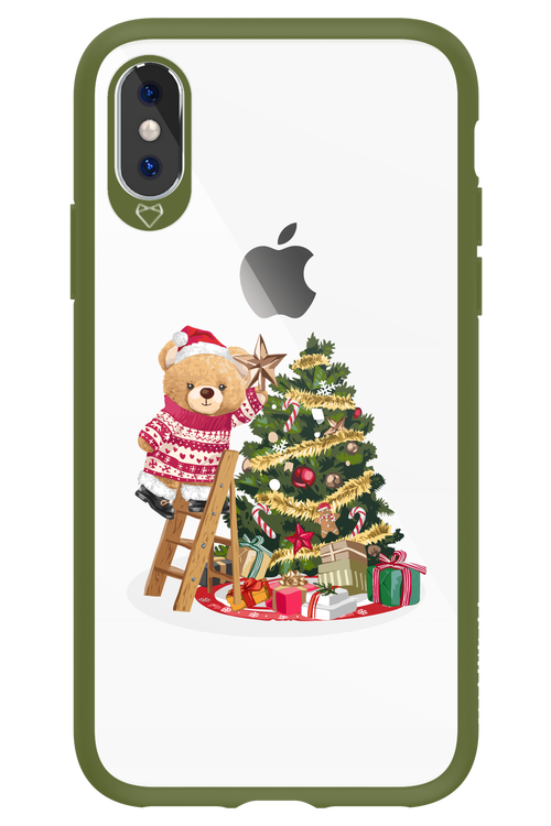 Christmas Bear (Transparent) - Apple iPhone XS