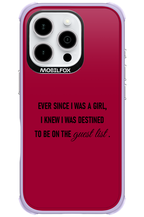 Guest List - Apple iPhone 16 Pro