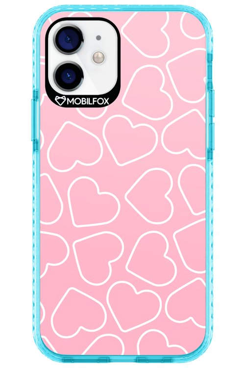 Line Heart Pink - Apple iPhone 12