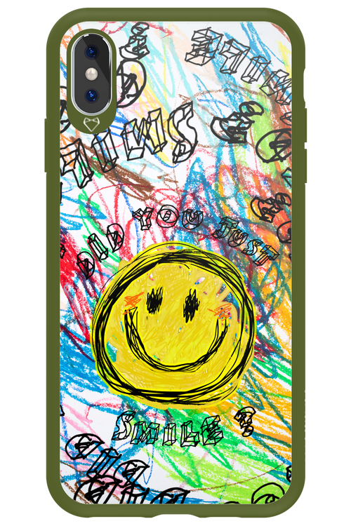 Crayon Smiley Colorful - Apple iPhone XS Max