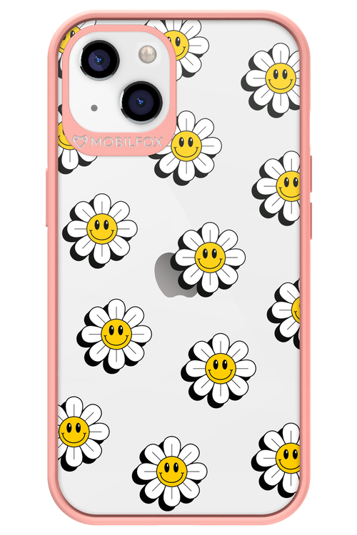 Smiley Flowers Transparent - Apple iPhone 13