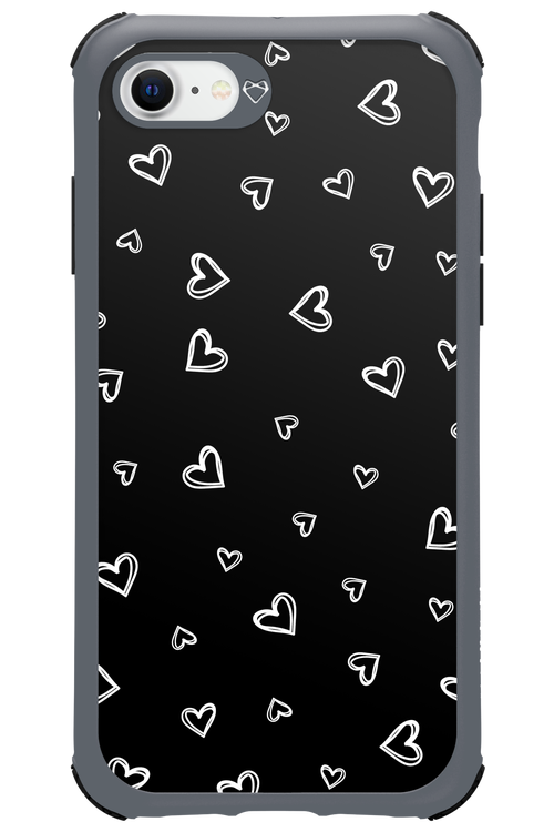 Monochrome Hearts 2.0 - Apple iPhone 8