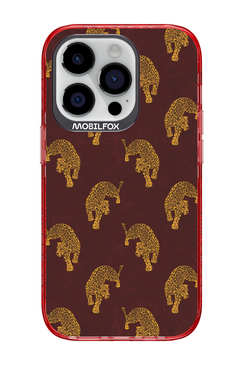 Burgundy Leopard Pattern - Apple iPhone 14 Pro