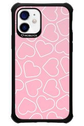 Line Heart Pink - Apple iPhone 12