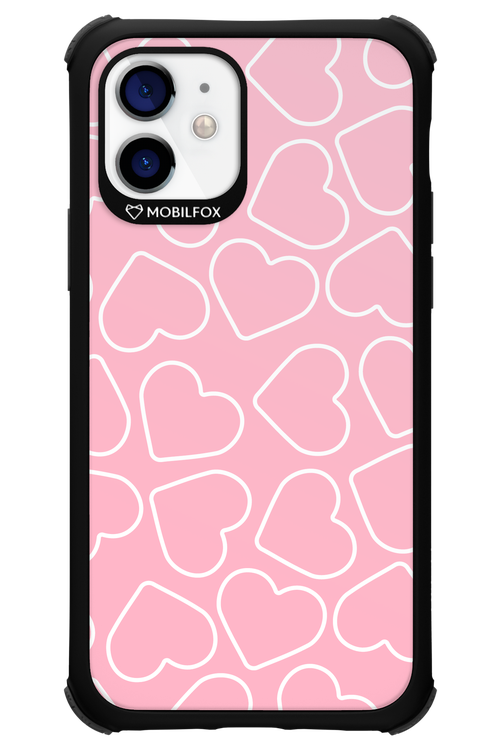 Line Heart Pink - Apple iPhone 12