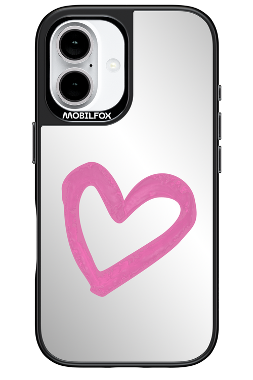 Pink Heart Mirror - Apple iPhone 16