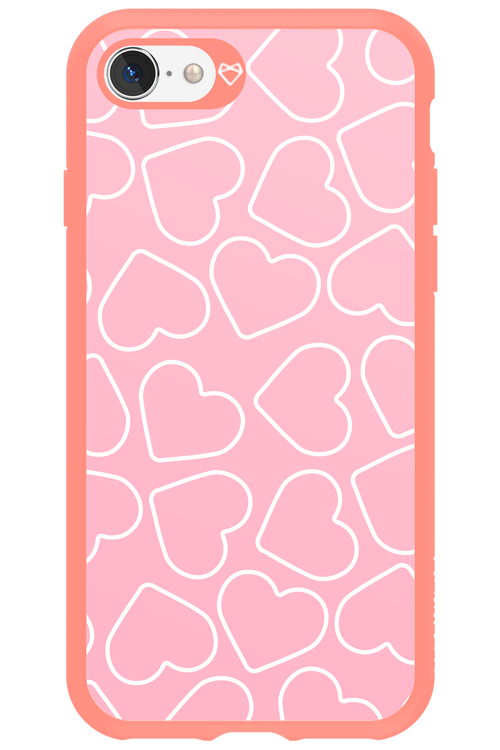 Line Heart Pink - Apple iPhone 8