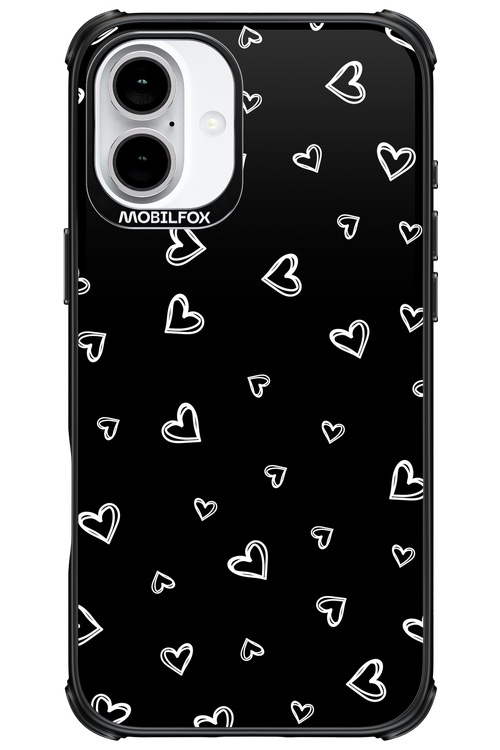 Monochrome Hearts 2.0 - Apple iPhone 16 Plus